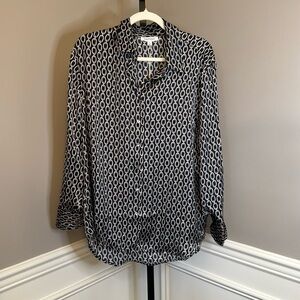 Hester & orchard black and white chain blouse size extra large